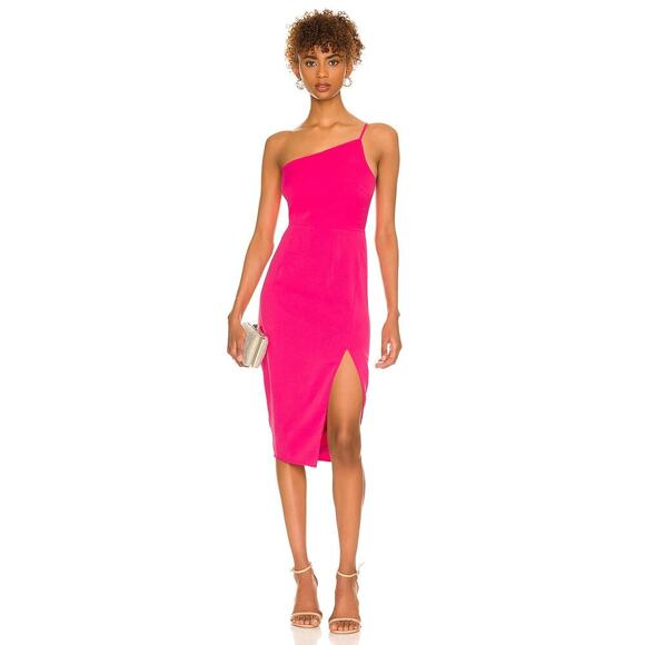 Lovers and Friends Lazo Midi Dress Hot Pink Size S - Picture 1 of 8